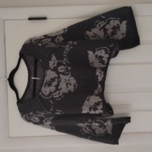 Free People Floral Cropped Sweater